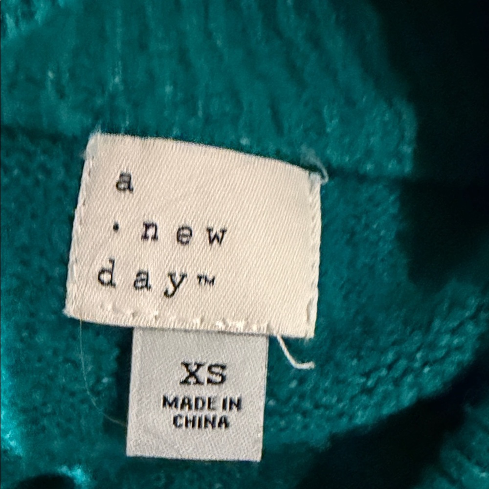 a new day Teal Cowlneck Sweater with Pink Glitter 'Ciao Ciao' - Picture 2 of 4